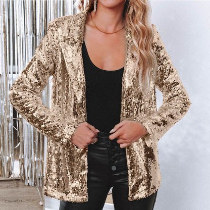 Ebay  casual beaded top sequined long-sleeved commuter lapel temperament fashionable small blazer