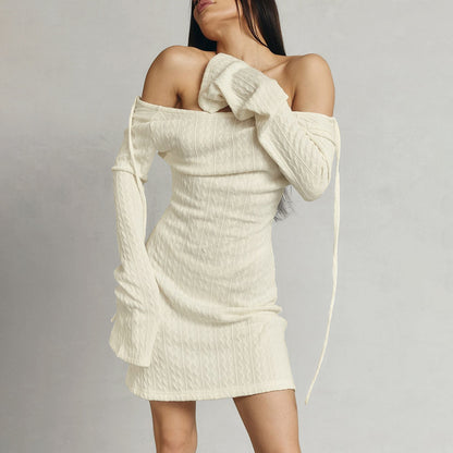 LOVECCR 2025 spring new fashionable sexy nightgown sexy backless knitted women's pajamas skin-friendly wholesale loungewear