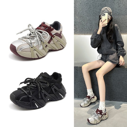 2025 Thick-soled dad shoes women's popular autumn new Korean version breathable and versatile, lightweight and non-slip casual sports shoes tide