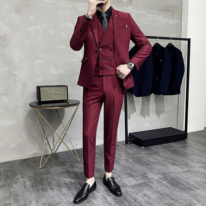 New British Style Suit Men's Suit Slim Fit Small Business Suit Business Formal Wear with Groom Wedding Suit Leisure Suit