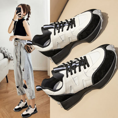 2025 Waffle small waist shoes for women's new autumn models in 2021, popular and thin casual sports dad shoes ins tide