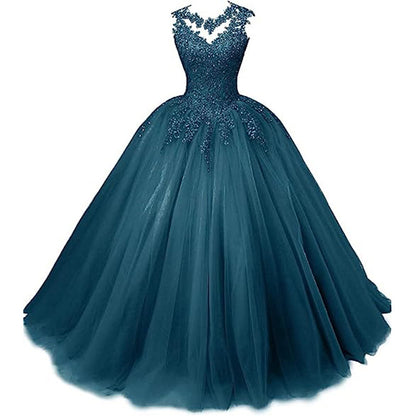 LOVECCR Cross-Border Foreign Trade Evening Dress Blue  New Elegant Student Art Exam Dress Women's Long Bel Canto Solo Performance