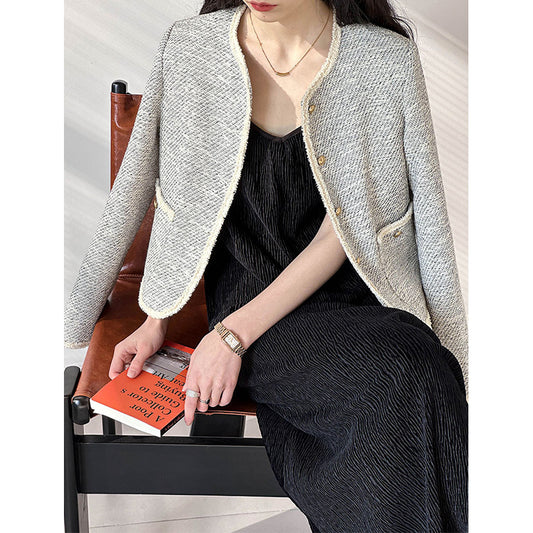 2025 short Xiaoxiangfeng jacket spring new  high-end sense Popular celebrity Korean top 8570