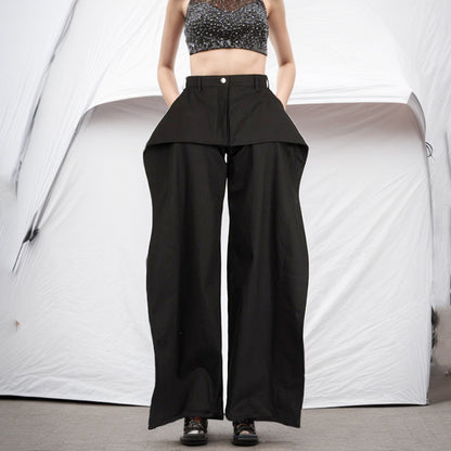 2025 Wide-leg jeans  spring new high-end silhouette women's thin thin straight Zhongshan trousers women
