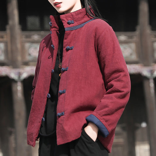 Thickened cotton-padded clothes women's popular winter clothes new literary and retro cotton-padded clothes Korean version retro short small cotton-padded jacket
