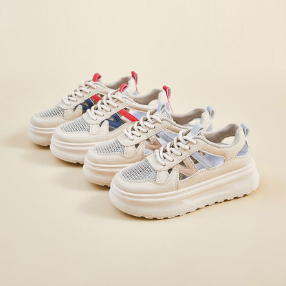 summer mesh white shoes new Korean version ins female students breathable height increase casual street shot board shoes KT310