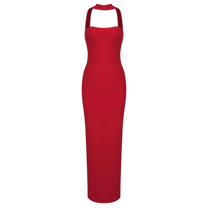 LOVECCR popular summer 2025 Popular trade New women's clothing side split bandage elastic long dress tube top tight neck dress