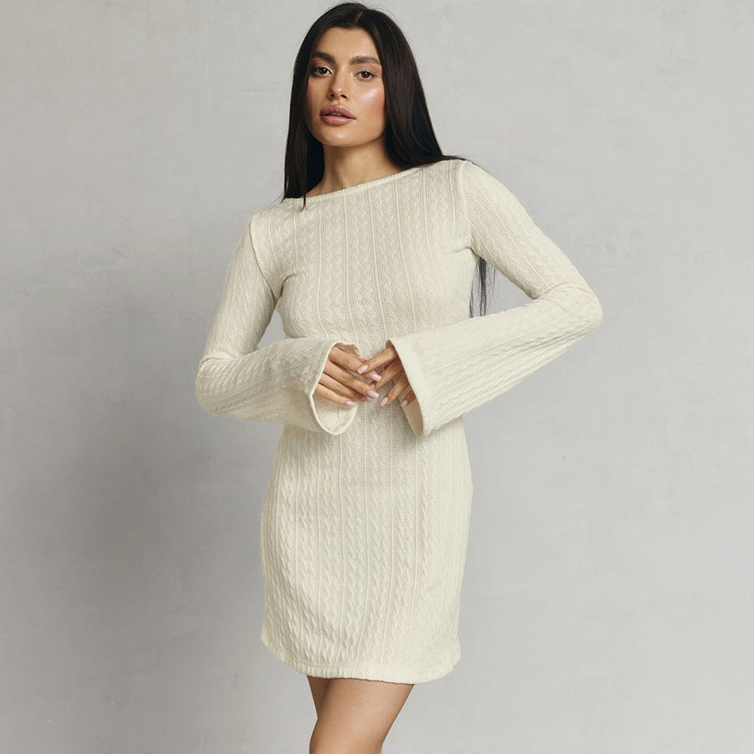 LOVECCR 2025 spring new fashionable sexy nightgown sexy backless knitted women's pajamas skin-friendly wholesale loungewear