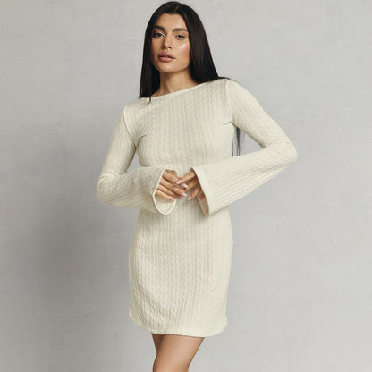 LOVECCR 2025 spring new fashionable sexy nightgown sexy backless knitted women's pajamas skin-friendly wholesale loungewear