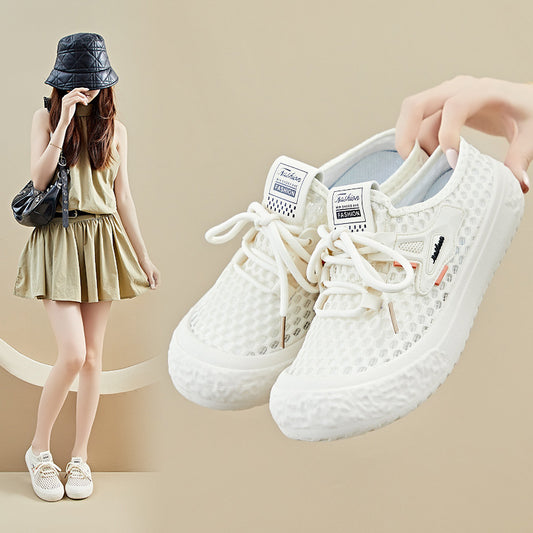 summer little white shoes new Korean version ins female students height increase mesh breathable board shoes casual FB5503-1