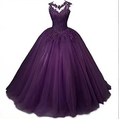 LOVECCR Cross-Border Foreign Trade Evening Dress Blue  New Elegant Student Art Exam Dress Women's Long Bel Canto Solo Performance