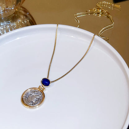 LOVECCR Retro Simple Pendant Necklace Women's All-Match Fashion Sweater Chain Personality Metallic New Accessories High-Grade Sense Niche