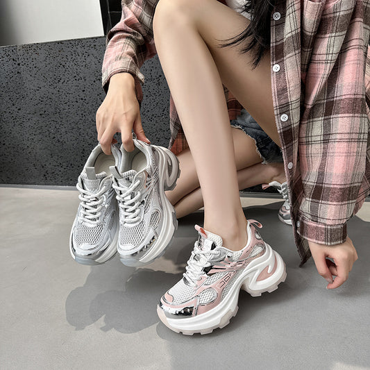 2025 Zhao Ruth Bailu, the same dad shoes and children's popular new mesh summer height increase sports and leisure popular women's shoes