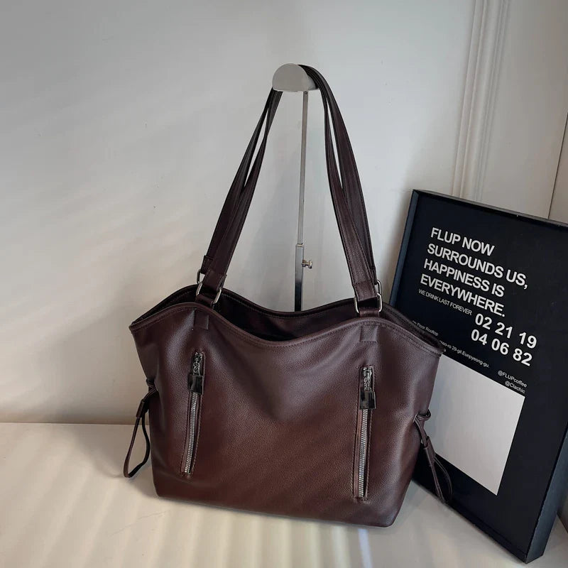 eybag  -  Design Large PU Leather Shoulder Bags Lady 2024 Winter New Fashion Tote Bag Y2K Trend Retro 2024 Handbags and Purses