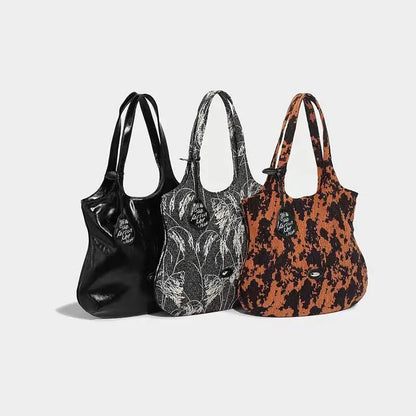 eybag  -  Retro Corduroy Brown Handbag Women New Vintage Large Capacity Casual Tote Bag Ladies Hot Girl Y2k Underarm Bag Aesthetic