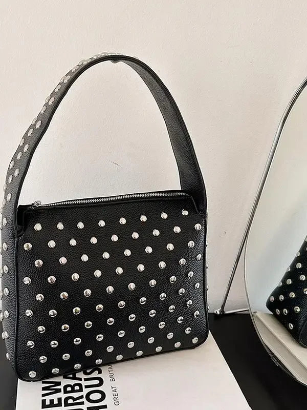 eybag  -  2024 Autumn and Winter New Rivets Handbag Underarm Bag Women's Bag Street Trend Punk Women's Shoulder Bag Handbag