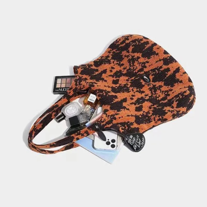 eybag  -  Retro Corduroy Brown Handbag Women New Vintage Large Capacity Casual Tote Bag Ladies Hot Girl Y2k Underarm Bag Aesthetic