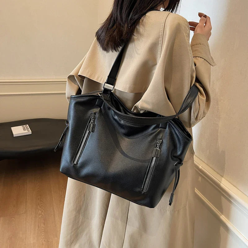 eybag  -  Design Large PU Leather Shoulder Bags Lady 2024 Winter New Fashion Tote Bag Y2K Trend Retro 2024 Handbags and Purses