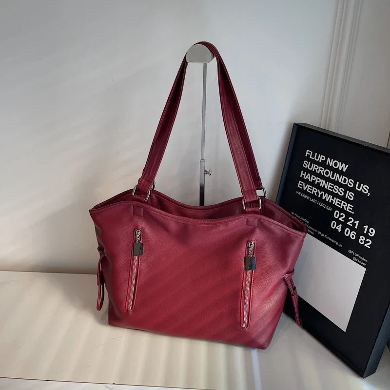 eybag  -  Design Large PU Leather Shoulder Bags Lady 2024 Winter New Fashion Tote Bag Y2K Trend Retro 2024 Handbags and Purses