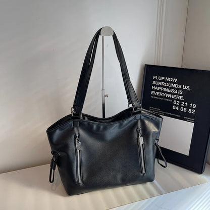 eybag  -  Design Large PU Leather Shoulder Bags Lady 2024 Winter New Fashion Tote Bag Y2K Trend Retro 2024 Handbags and Purses