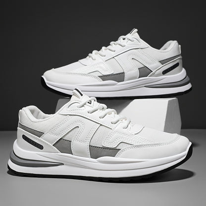 Men's Breathable Lace-Up Sneakers - Non-Slip, Comfortable for Running & Casual Wear, All Seasons