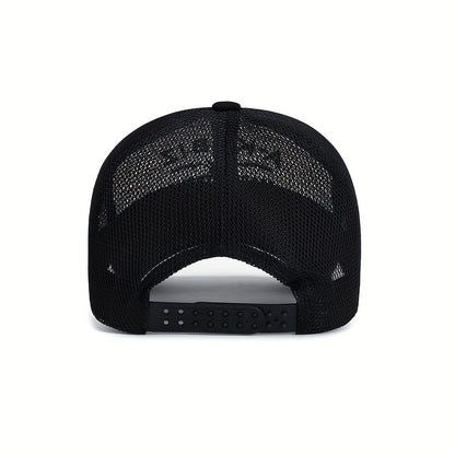 Men's Fashion Breathable Letter Mesh Baseball Cap, Outdoor Fishing Cap, Sun Hat