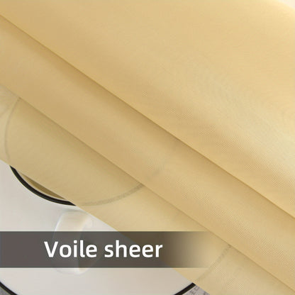 2pcs Sheer Voile Window Treatment Rod Pocket Curtains, For Kitchen Bedroom Living Room Drapes, Sunlight Filtering Privacy Protected Bedroom Living Room Office Home Decor