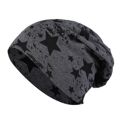 Comfy Cotton Beanie - Stretchable & Breathable Unisex Cap with Chic Geometric Pattern, Ideal for Sports & Gifts