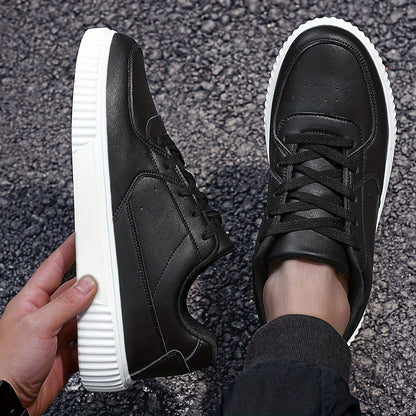 Men's Trendy White Sneakers - Versatile, Lightweight & Comfortable with Non-Slip EVA Sole for Outdoor Activities