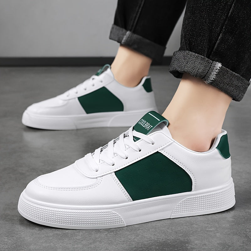 Men's Trendy White Sneakers - Breathable, Comfortable Casual Shoes With Soft Sole For All Seasons