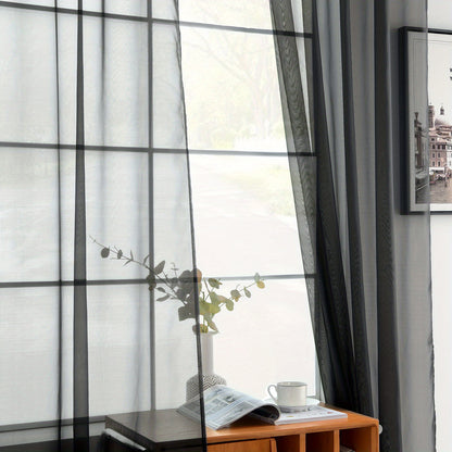 2pcs Sheer Voile Window Treatment Rod Pocket Curtains, For Kitchen Bedroom Living Room Drapes, Sunlight Filtering Privacy Protected Bedroom Living Room Office Home Decor