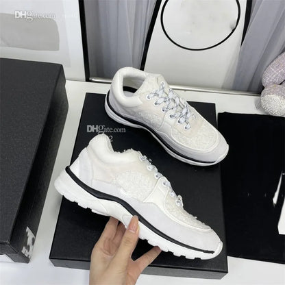Shoes Running Designer Channel Sneakers Women Luxury Lace-up Sports Classic Sneaker Woman Ccity