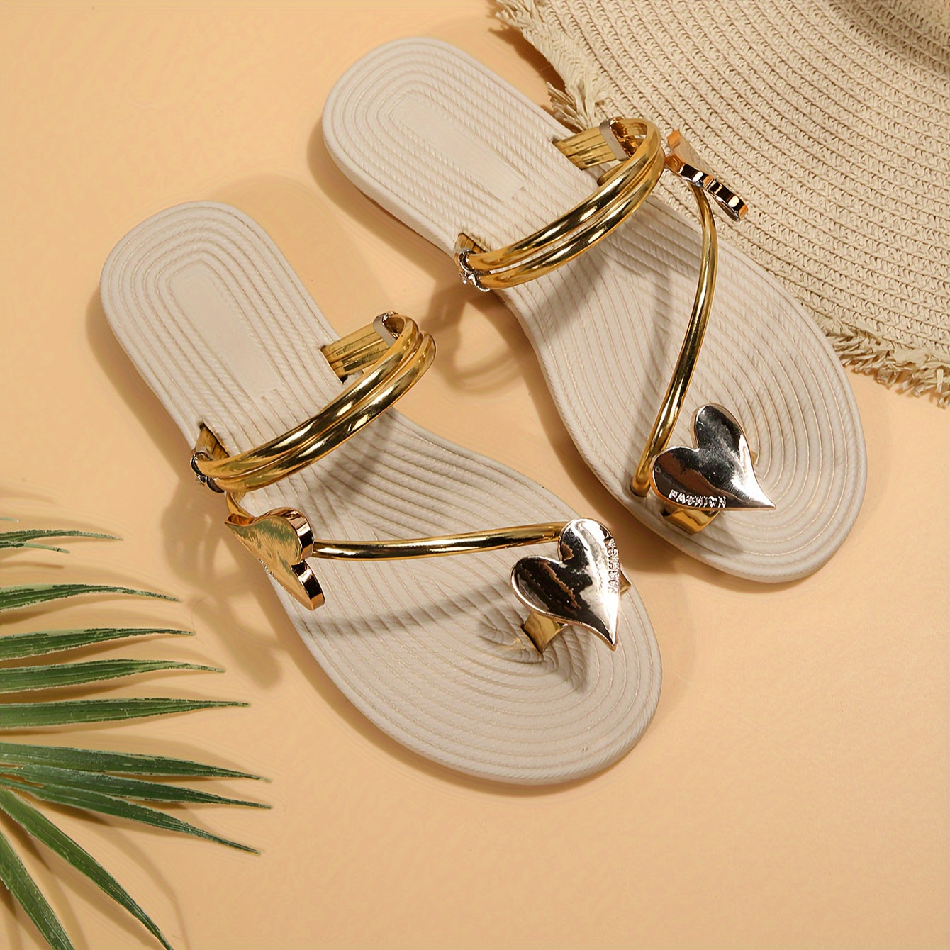 Womens Chic Solid Color Flat Slide Sandals - Slip-On, Lightweight, Round Toe, Faux Leather Upper, Rubber Sole, Comfortable, Breathable, Perfect for Casual Summer Outings