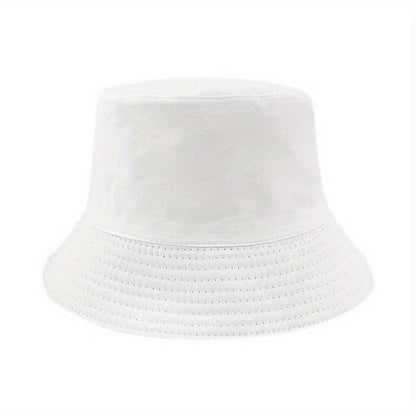 1pc Stylish Unisex Bucket Hat - Double-Sided Sunshade, Plain Color, Versatile, Trendy, and Breathable for Outdoor Vacation Travel, Hiking, and Daily Wear