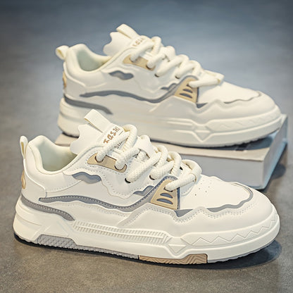 Men's Trendy Street Style Skate Shoes, Comfy Non Slip Lace Up Casual Sneakers For Men's Outdoor Activities, Men's Footwear
