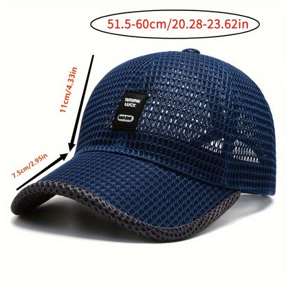 Mens Ventilated Mesh Baseball Cap - Lightweight & Sun Protective Dad Hat for Outdoor Adventures - Stylish Snapback Trucker Cap with Adjustable Fit