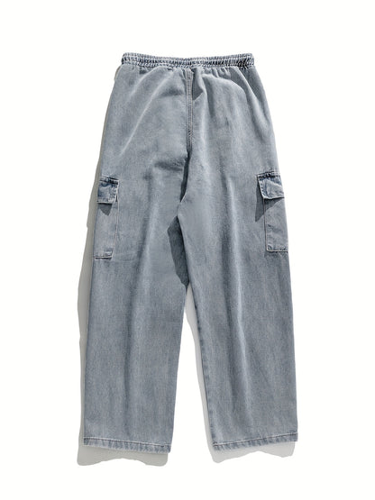 Comfortable Loose Fit Cargo Pants for Men - Soft Cotton Blend, Multi-Pocket Design, Breathable, Relaxed Trousers for Outdoor Activities, Hiking, Camping, Travel, and Daily Wear in Spring and Fall Seasons