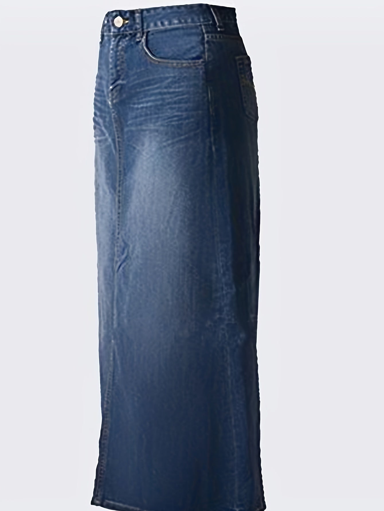 Womens Flattering Maxi Pencil Jean Skirt - Flattering High Waist Design, Classic A-Line Silhouette, Flowing Long Length - Designed for Ladies and Women, Made from Premium Blue Denim, Stylish Jean Skirt Style