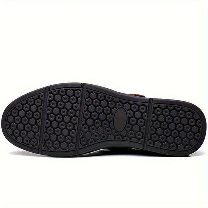 Mens Business Sandals - Timeless Solid Color Design, Classic Business Style, Hook & Loop Fastener, Ultra-Comfy, Slip-Resistant Rubber Sole, Durable - Ideal for Formal Events, Work, or Daily Wear