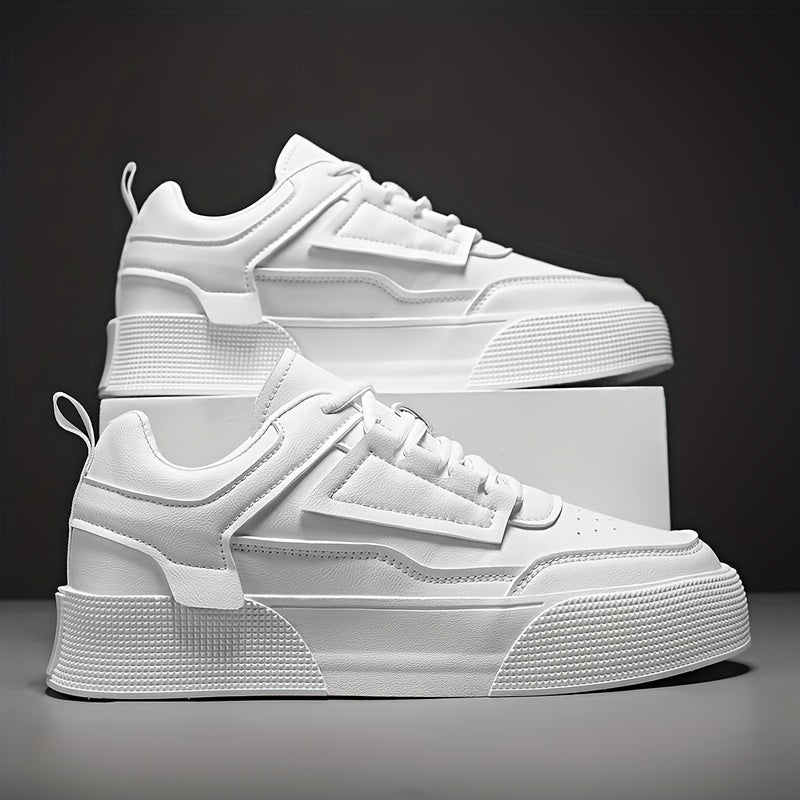 Men's Lace-up Platform Sneakers, Skate Shoes With Good Grip, Breathable