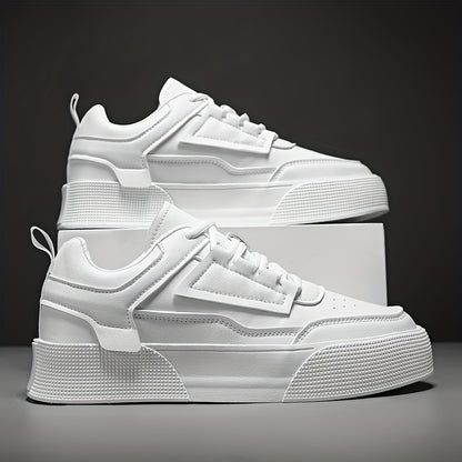 Men's Lace-up Platform Sneakers, Skate Shoes With Good Grip, Breathable