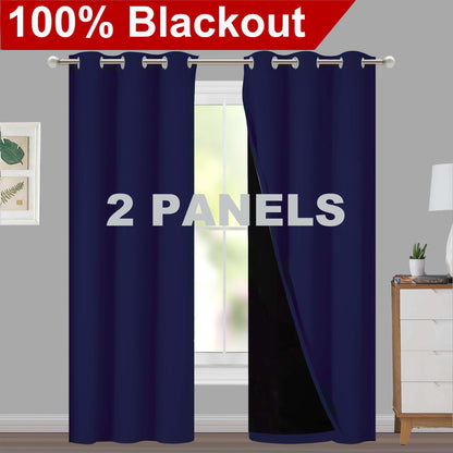 1pc Classic Blackout Curtains with Grommet Top - Thermal Insulated, Non-Bleachable Fabric for Living Room, Bedroom, Kitchen, Bathroom - Stylish Home Decor