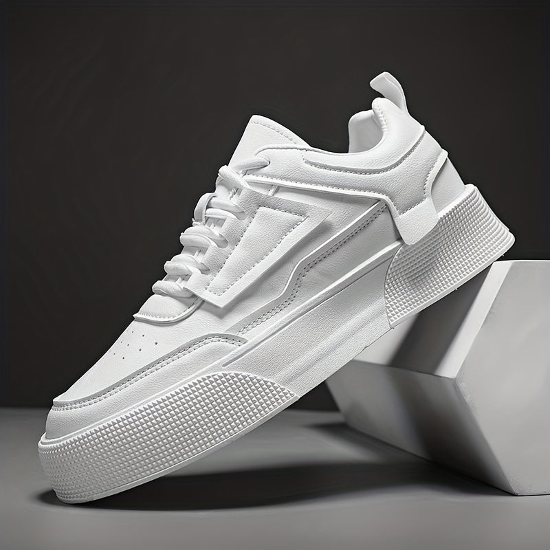 Men's Lace-up Platform Sneakers, Skate Shoes With Good Grip, Breathable