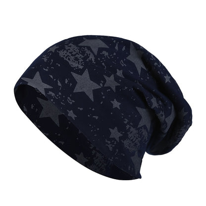 Comfy Cotton Beanie - Stretchable & Breathable Unisex Cap with Chic Geometric Pattern, Ideal for Sports & Gifts