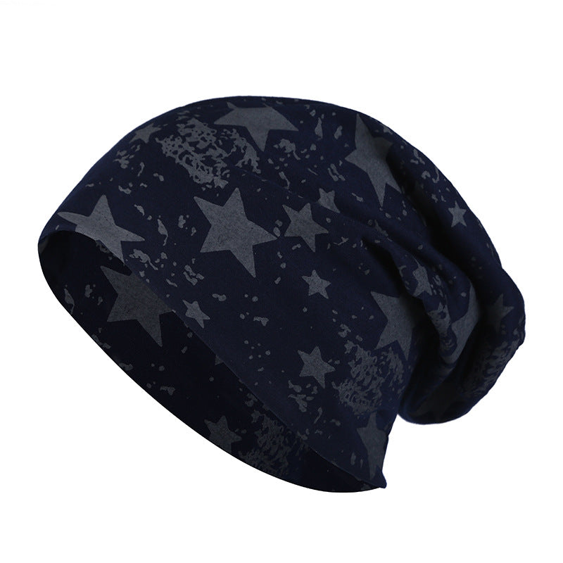 Comfy Cotton Beanie - Stretchable & Breathable Unisex Cap with Chic Geometric Pattern, Ideal for Sports & Gifts