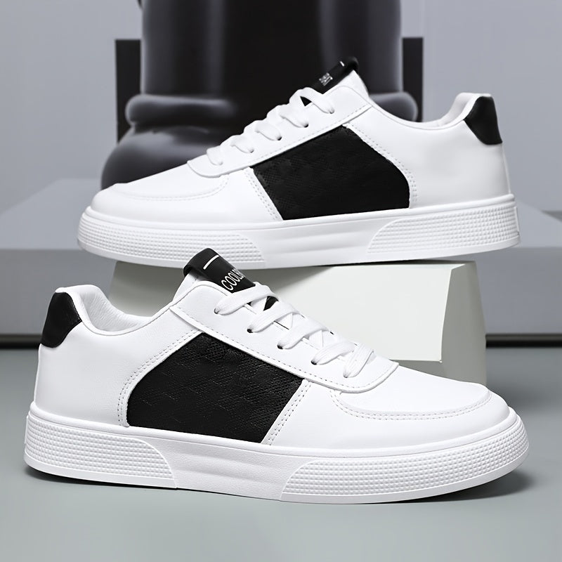Men's Trendy White Sneakers - Breathable, Comfortable Casual Shoes With Soft Sole For All Seasons