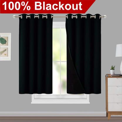 1pc Classic Blackout Curtains with Grommet Top - Thermal Insulated, Non-Bleachable Fabric for Living Room, Bedroom, Kitchen, Bathroom - Stylish Home Decor
