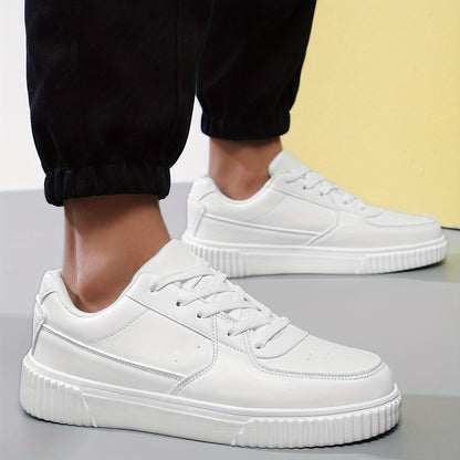 Men's Trendy White Sneakers - Versatile, Lightweight & Comfortable with Non-Slip EVA Sole for Outdoor Activities