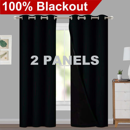 1pc Classic Blackout Curtains with Grommet Top - Thermal Insulated, Non-Bleachable Fabric for Living Room, Bedroom, Kitchen, Bathroom - Stylish Home Decor