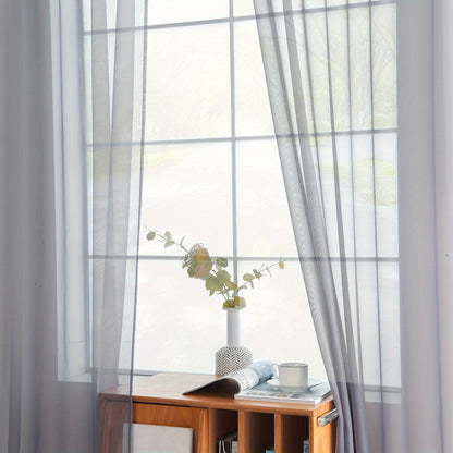 2pcs Sheer Voile Window Treatment Rod Pocket Curtains, For Kitchen Bedroom Living Room Drapes, Sunlight Filtering Privacy Protected Bedroom Living Room Office Home Decor